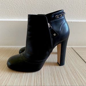 CHANEL  black Boots 37 / 6.5 Booties